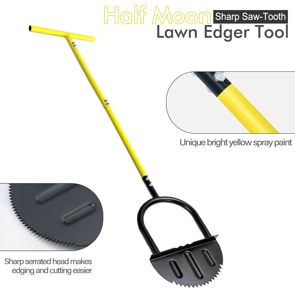 Gardening Tools Spade - พลั่วตัดหญ้าทำจากเหล็กแบบแมนนวลจอบตัดหญ้าพร้อม T-มือจับแบบยึดสำหรับทุ่งหญ้าทางเท้า