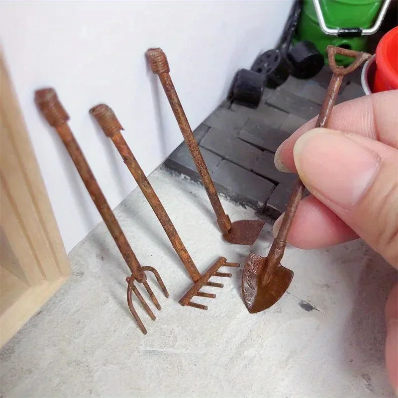 Gardening Tools Combo - เครื่องประดับอุปกรณ์ทำสวนขนาดเล็ก4ชิ้น/แพ็คงานฝีมือโลหะสนิมชุดเครื่องมือทำสวนสนิม