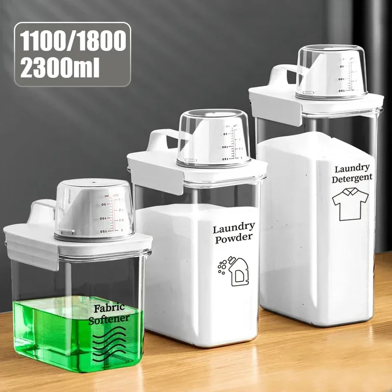 Fertilizer Dispenser - ภาชนะบรรจุผงซักฟอกแบบเติมได้ 1 ชิ้น พร้อมที่ตวง สำหรับน้ำยาซักผ้า น้ำยาปรับผ้านุ่ม