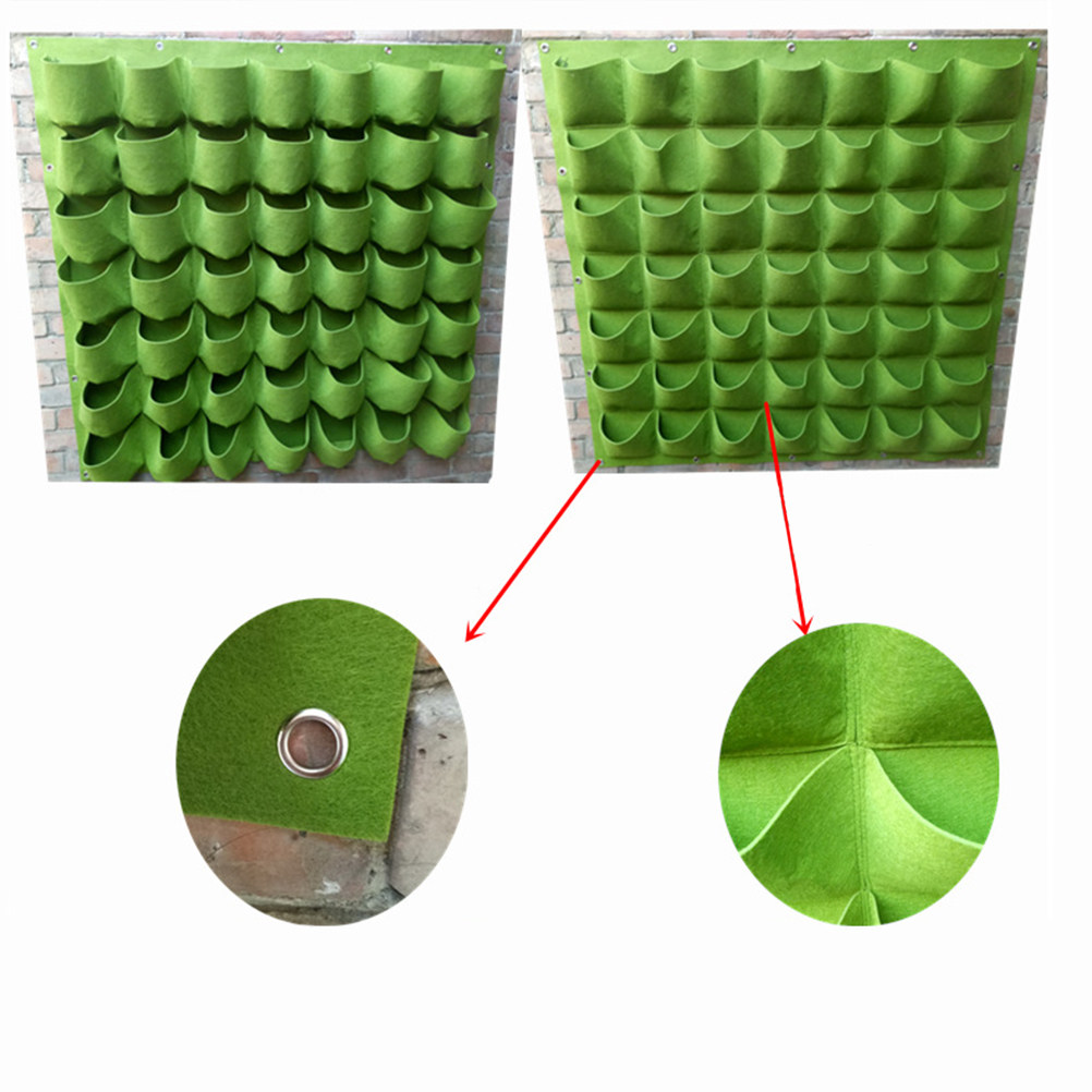 Vertical Wall Planter - กระถางแขวนผนังแนวตั้งแบบผ้าสักหลาด 1 ชิ้น พร้อมช่องใส่ต้นไม้ 12 ช่อง