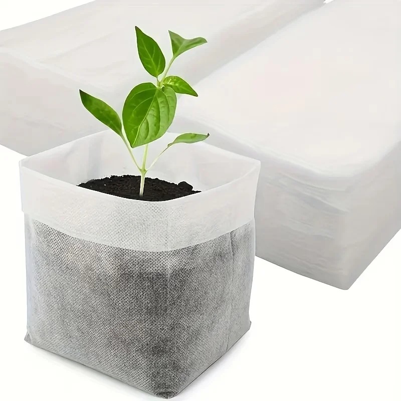 Grow Bags - ถุงปลูกต้นไม้แบบผ้าไม่ทอ ระบายอากาศได้ ซึมน้ำได้ ใช้ซ้ำได้ สำหรับเพาะเมล็ด พืชผัก