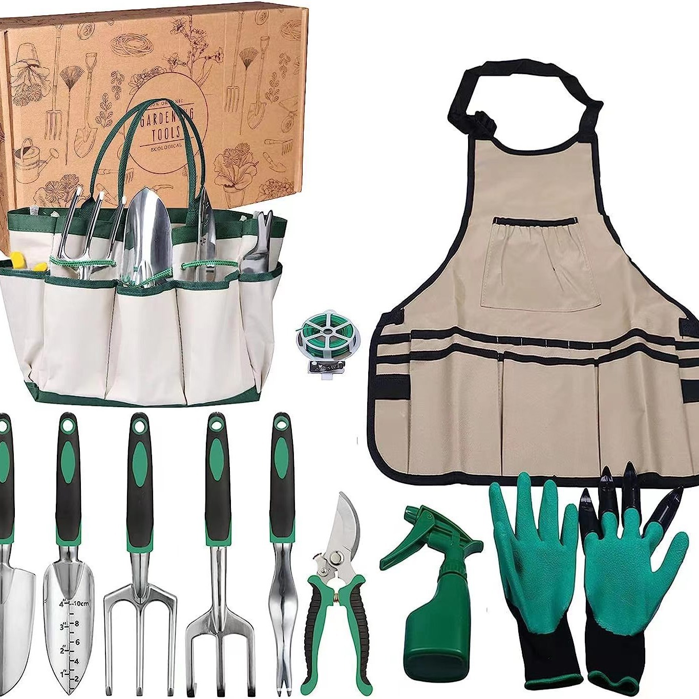 Gardening Tools Spade - ชุดเครื่องมือทำสวน 11 ชิ้น อลูมิเนียมอัลลอยด์ สแตนเลส ชุดพลั่ว