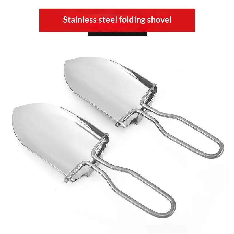 Gardening Tools Spade - พลั่วพับสแตนเลส 2 ชิ้น เครื่องมือปลูกต้นไม้เอนกประสงค์ ทนทานต่อการกัดกร่อน สำหรับการตั้งแคมป์และการเอาชีวิตรอด