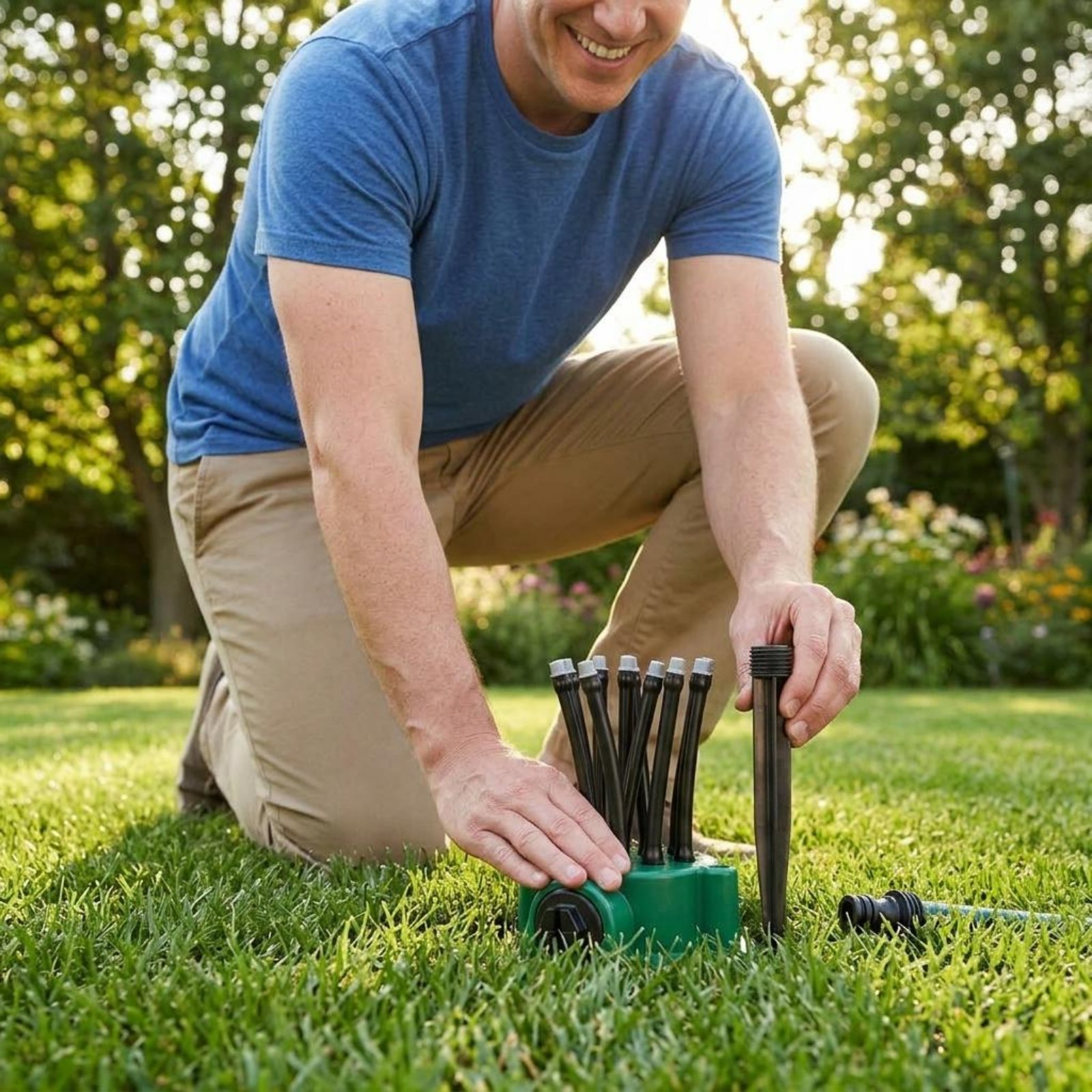 Gardening Yard Tools - สปริงเกอร์ 360 องศา สเปรย์ละอองน้ำอ่อนโยน สปริงเกอร์หลายหัว อุปกรณ์รดน้ำกลางแจ้ง