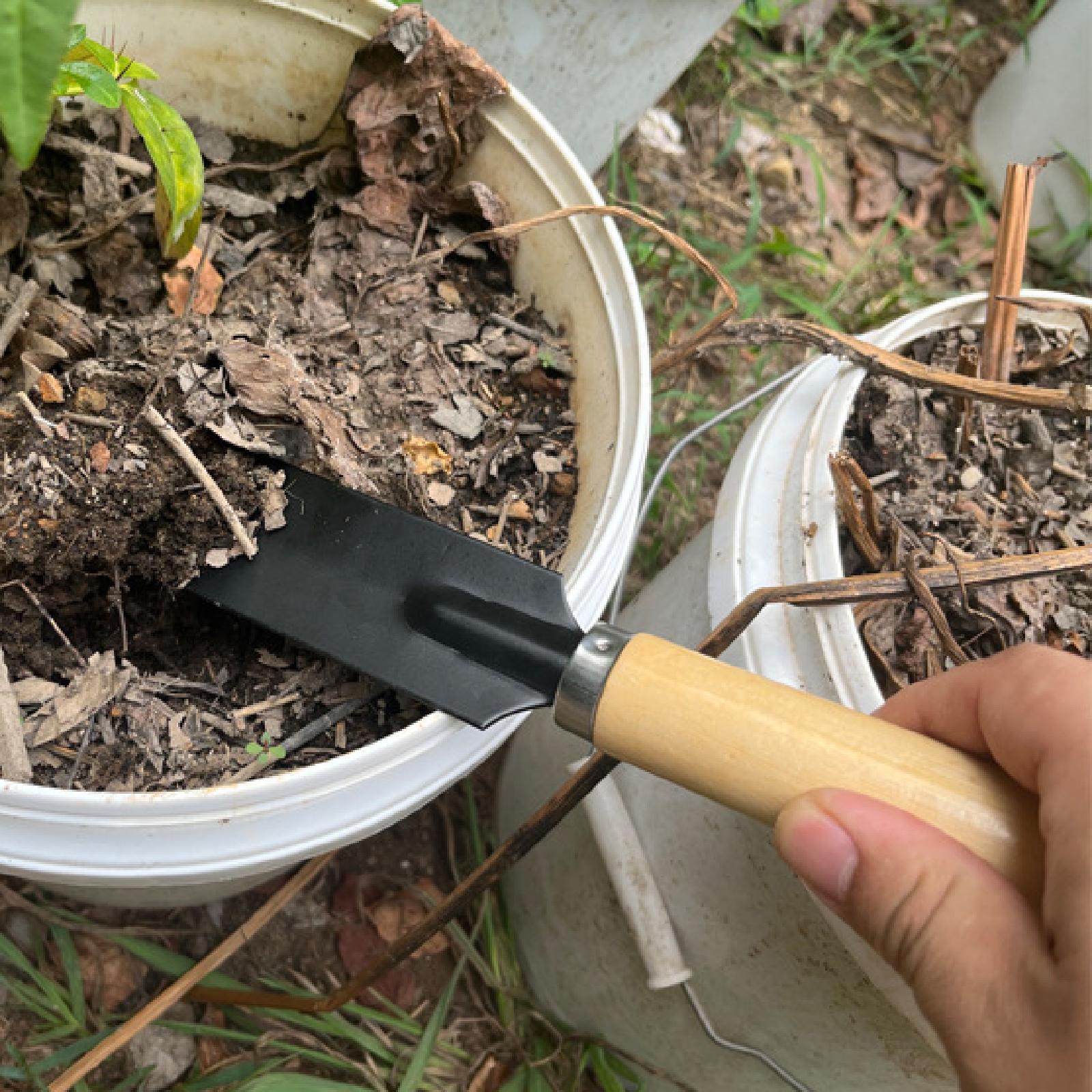 Gardening Tools Spade - พลั่วสวนขนาดเล็ก ด้ามไม้ อเนกประสงค์ เครื่องมือทำสวน จอบมือ