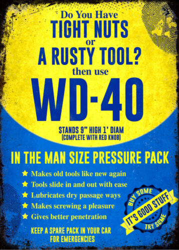 Gardening Tools Vintage - ป้ายโลหะวินเทจสไตล์เรโทร WD40 สำหรับโรงรถ ช่างซ่อม รถ มอเตอร์