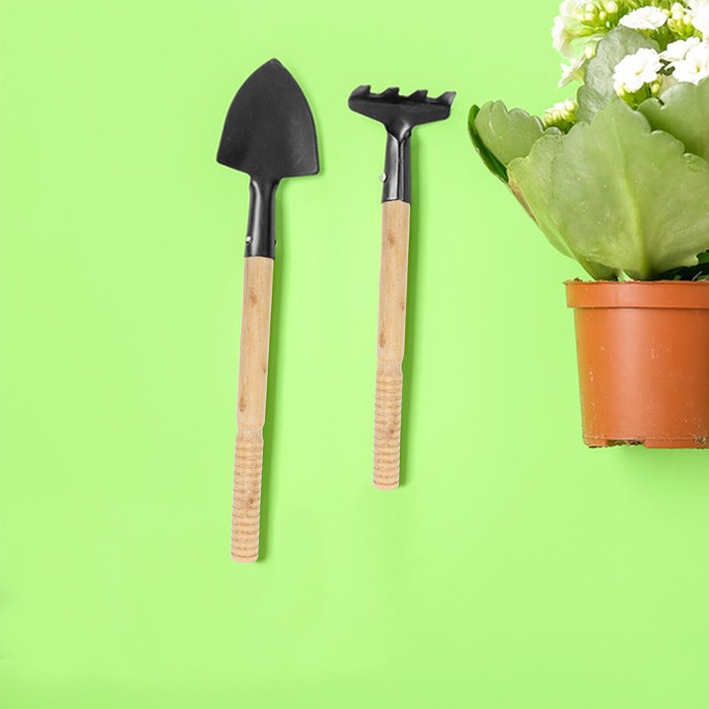 Gardening Tools Spade - ชุดด้ามจับเครื่องมือทำสวน 5 ชิ้น ด้ามจับไม้สำหรับเปลี่ยน ใช้กับจอบ ที่ขุดดิน