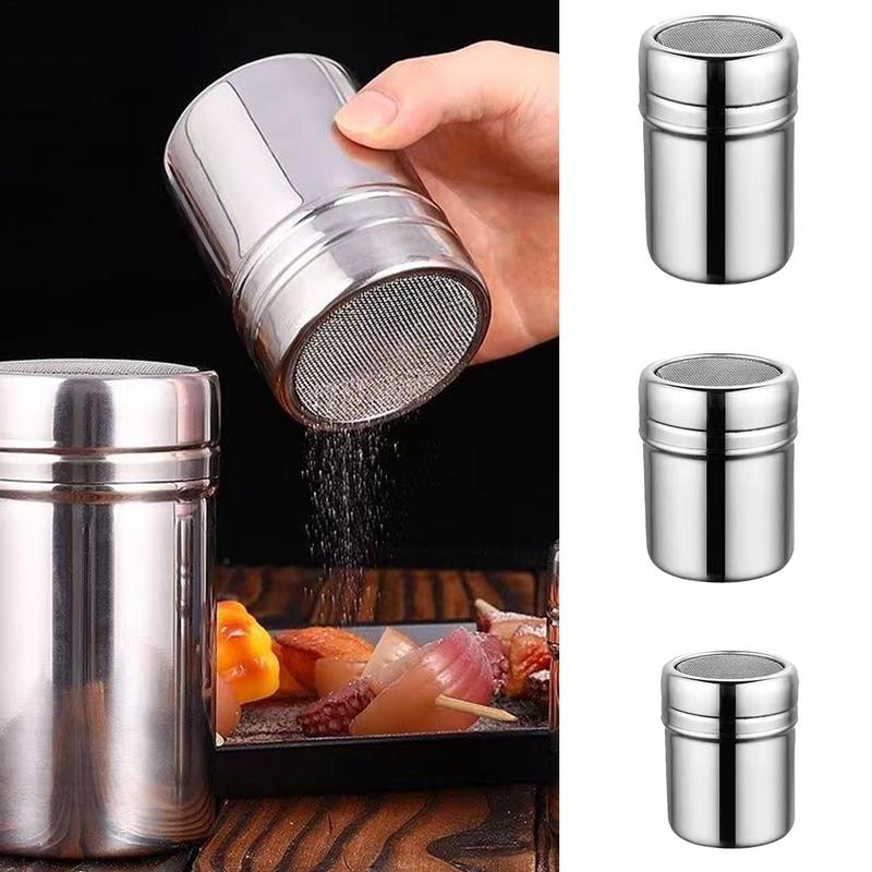 Fertilizer Dispenser - สแตนเลสสตีลผงสปริงเกลอร์ขวดแป้ง Sifter Duster ขวดขนาดกะทัดรัดแป้ง Shaker สําหรับแป้งน้ําตาลเกลือเครื่องเทศโกโก้