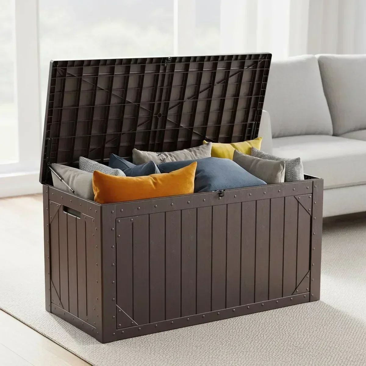 Gardening Tools Box - กล่องเก็บของกลางแจ้งขนาดใหญ่กันน้ำ ทำจากเรซิน สำหรับจัดเก็บอุปกรณ์ทำสวน