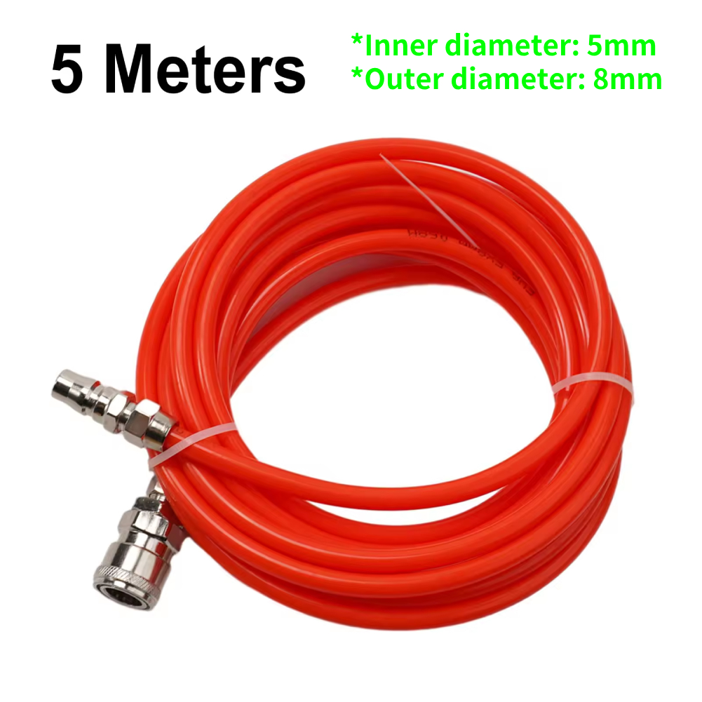 Gardening Tools Youtube - 5M สีแดงนิวเมติกตรงท่อเครื่องอัดอากาศท่อ 5x8 มม.หลอด Quick Connector