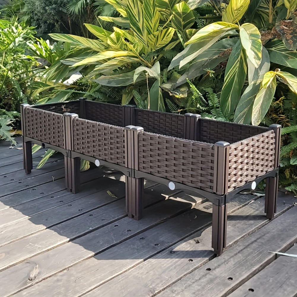 Gardening Tools Box - ขนาดใหญ่ความจุเตียงสวนผักกล่องบ้านระเบียงปลูกหม้ออุปกรณ์หนา Grow Garden Pots, Planters 1