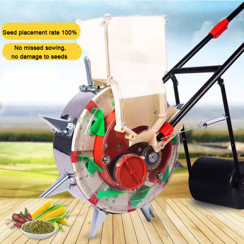 Fertilizer Dispenser - เครื่องเพาะเมล็ดแบบกดด้วยมืออเนกประสงค์ทำจากสเตนเลสอุปกรณ์ปลูกเมล็ดเครื่องปั๊มโลหะถั่วลิสงฝ้าย