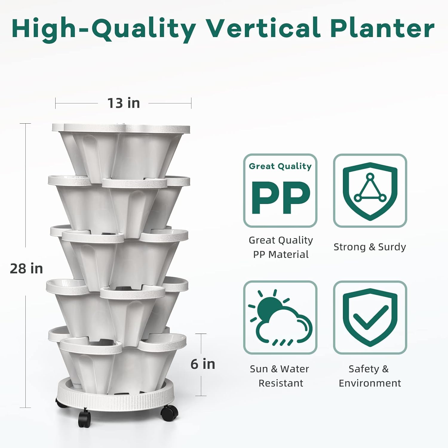 วางซ้อนกันได้กระถางดอกไม้ 5 ชั - Vertical Wall Planter บทวิจารณ์และราคา