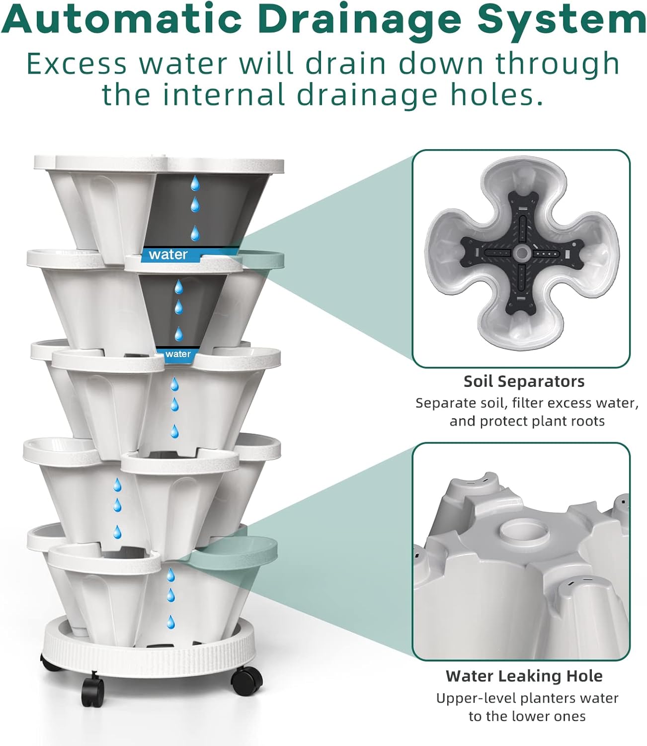 วางซ้อนกันได้กระถางดอกไม้ 5 ชั - Vertical Wall Planter บทวิจารณ์และราคา
