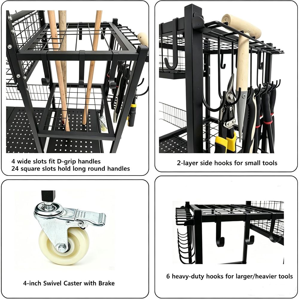 รถเข็นสวนอเนลอีลี 3-in-1: สถาน - Gardening Tools Rack บทวิจารณ์และราคา
