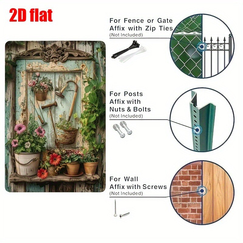 ป้ายโลหะลายดอกไม้สไตล์วินเทจ ข - Gardening Tools Vintage บทวิจารณ์และราคา