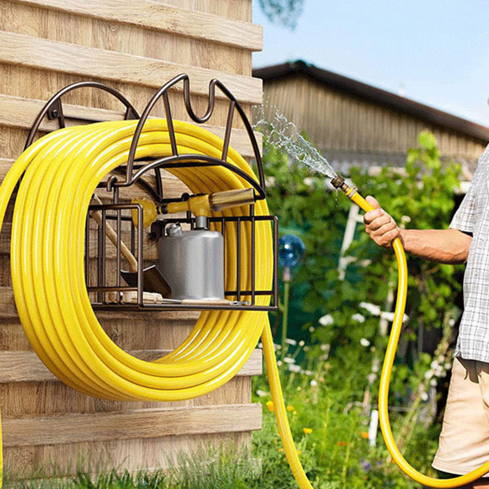 Wall Mount Garden ผู้ถือท่อเคร - Gardening Tools Rack บทวิจารณ์และราคา