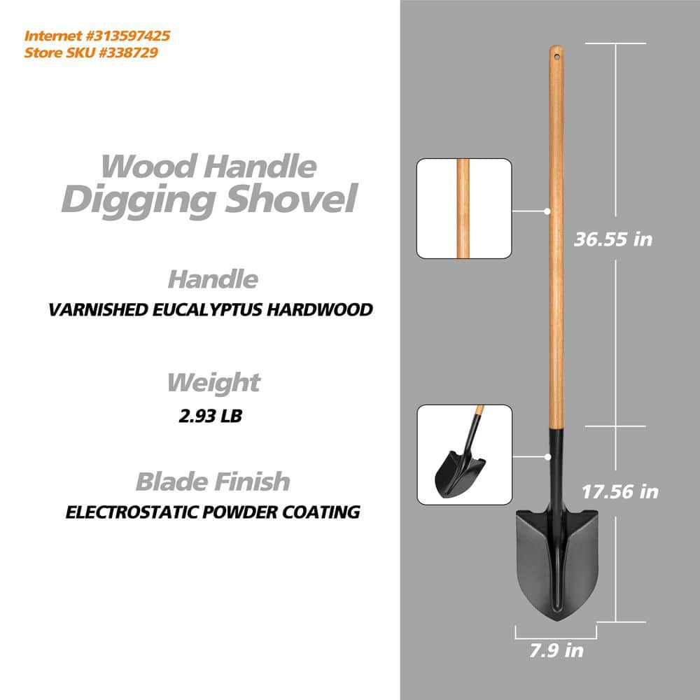 พลั่วขุดดินเหล็กกล้าคาร์บอนสำห - Gardening Hand Tools Yard บทวิจารณ์และราคา